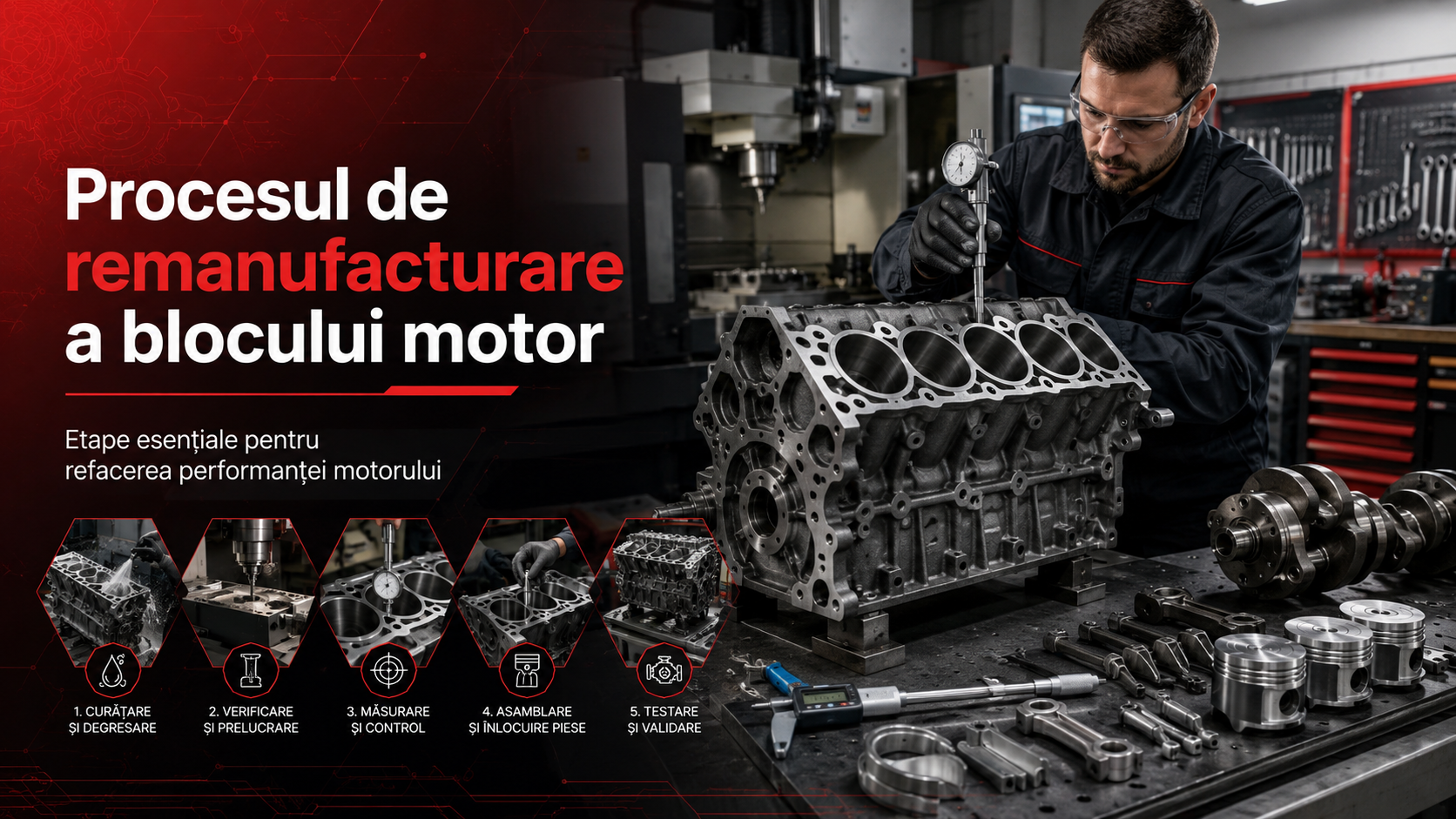 Care este procesul de remanufacturare a blocului motor?
